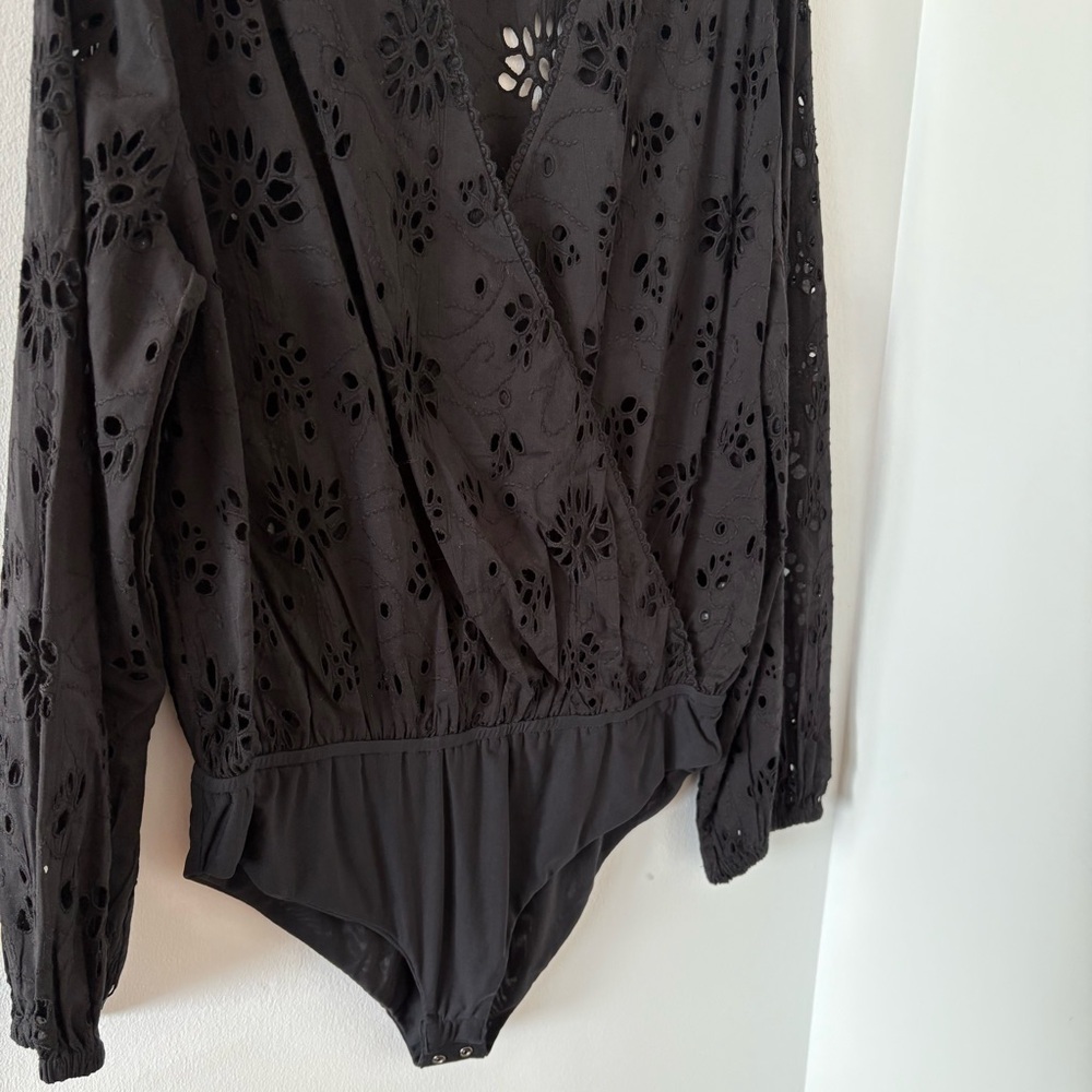 ALLSAINTS Amara Broderie Bodysuit In Black Size US 8 NWOT‎ - Picture 14 of 16